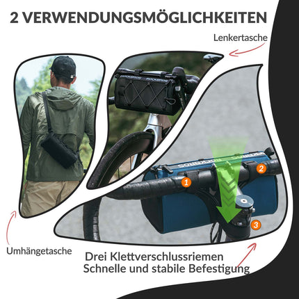 ROCKBROS Lenkertasche Multifunktionale Fahrradlenkertasche mit Schultergurt 1,5L (Fahrradtaschen) kaufen bei Linkreich – Jetzt entdecken!