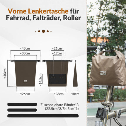 ROCKBROS Lenkertasche Wasserdichte Fahrradkorb Fronttasche Einstellbar 2,5L - 4L (Fahrradtaschen) kaufen bei Linkreich – Jetzt entdecken!