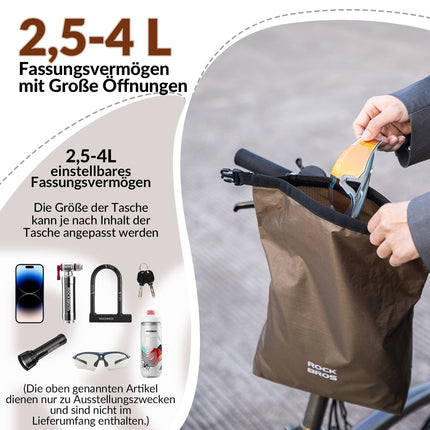 ROCKBROS Lenkertasche Wasserdichte Fahrradkorb Fronttasche Einstellbar 2,5L - 4L (Fahrradtaschen) kaufen bei Linkreich – Jetzt entdecken!