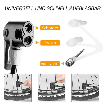 ROCKBROS Luftpumpe Fußpumpe mit Doppelzylinder Manometer (Fahrrad Luftpumpen) kaufen bei Linkreich – Jetzt entdecken!