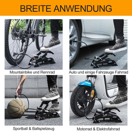 ROCKBROS Luftpumpe Fußpumpe mit Doppelzylinder Manometer (Fahrrad Luftpumpen) kaufen bei Linkreich – Jetzt entdecken!