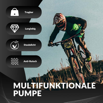 ROCKBROS Luftpumpe Handpumpe Schrader & Presta Ventile aus Aluminium (Fahrrad Luftpumpen) kaufen bei Linkreich – Jetzt entdecken!