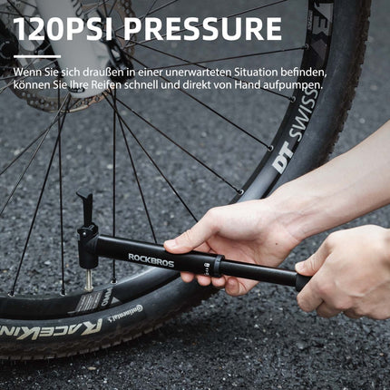 ROCKBROS Mini Fahrrad Luftpumpe mit Ratschenschlüssel 80 PSI Aluminium (Fahrrad Luftpumpen) kaufen bei Linkreich – Jetzt entdecken!