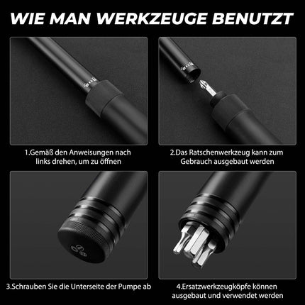 ROCKBROS Mini Fahrrad Luftpumpe mit Ratschenschlüssel 80 PSI Aluminium (Fahrrad Luftpumpen) kaufen bei Linkreich – Jetzt entdecken!