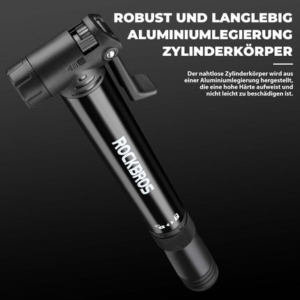 ROCKBROS Mini Fahrrad Luftpumpe mit Ratschenschlüssel 80 PSI Aluminium (Fahrrad Luftpumpen) kaufen bei Linkreich – Jetzt entdecken!