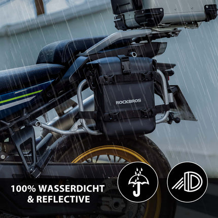 ROCKBROS Motorrad Seitentasche wasserdicht Gepäckträgertasche 5L Schwarz