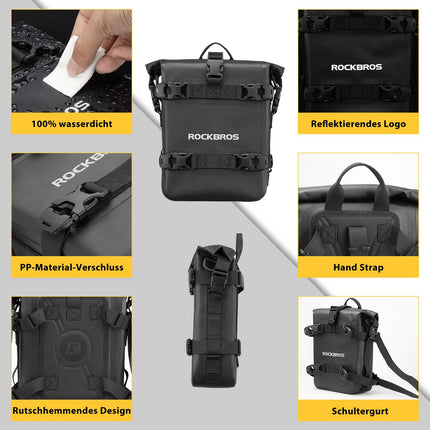 ROCKBROS Motorrad Seitentasche wasserdicht Gepäckträgertasche 5L Schwarz (Motorradtaschen) kaufen bei Linkreich – Jetzt entdecken!