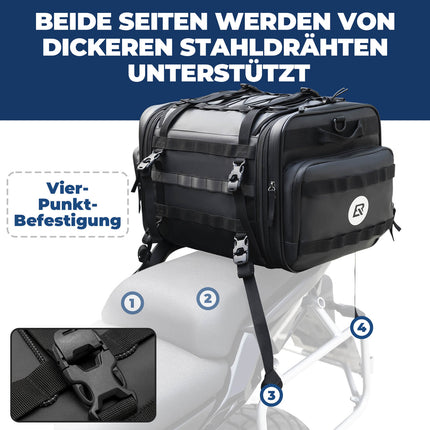 ROCKBROS Motorradtasche mit Regenshutz Gepäcktasche Reisetasche Faltbar 43 - 50L (Motorradtaschen) kaufen bei Linkreich – Jetzt entdecken!