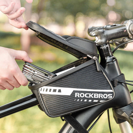 ROCKBROS Oberrohrtasche mit TPU - Touchscreen Seitentaschen - Design 1L (Fahrradtaschen) kaufen bei Linkreich – Jetzt entdecken!