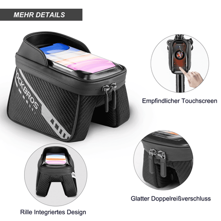 ROCKBROS Oberrohrtasche mit TPU - Touchscreen Seitentaschen - Design 1L (Fahrradtaschen) kaufen bei Linkreich – Jetzt entdecken!