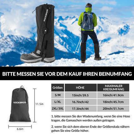 ROCKBROS Outdoor Gamaschen wasserdichte Schnee Gaiter für Herren Damen (Fahrrad Überschuhe) kaufen bei Linkreich – Jetzt entdecken!