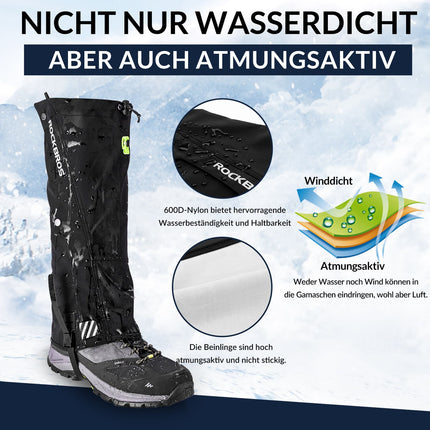 ROCKBROS Outdoor Gamaschen wasserdichte Schnee Gaiter für Herren Damen (Fahrrad Überschuhe) kaufen bei Linkreich – Jetzt entdecken!