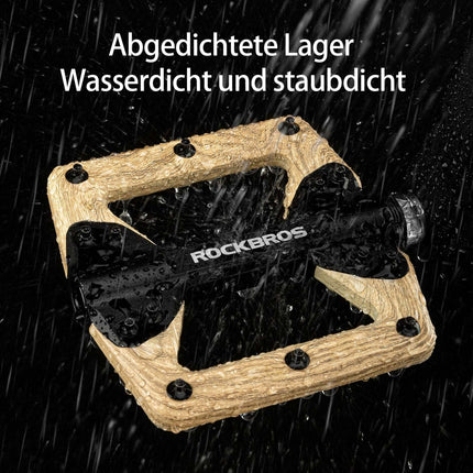 ROCKBROS Pedale CNC Alu Flat Pedale mit 3 abgedichtete Lager Holzfarbe (Fahrradpedale) kaufen bei Linkreich – Jetzt entdecken!