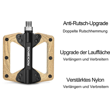ROCKBROS Pedale CNC Alu Flat Pedale mit 3 abgedichtete Lager Holzfarbe (Fahrradpedale) kaufen bei Linkreich – Jetzt entdecken!