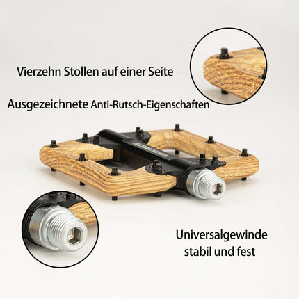 ROCKBROS Pedale CNC Alu Flat Pedale mit 3 abgedichtete Lager Holzfarbe (Fahrradpedale) kaufen bei Linkreich – Jetzt entdecken!