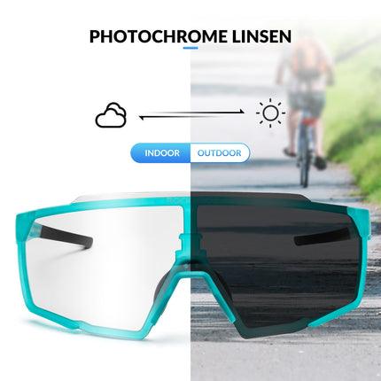 ROCKBROS Photochrome Brille HD Fahrradbrille für Outdoor - Aktivitäten Blau (Fahrradbrille) kaufen bei Linkreich – Jetzt entdecken!