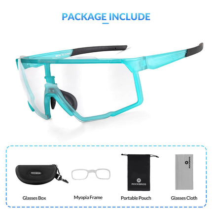 ROCKBROS Photochrome Brille HD Fahrradbrille für Outdoor - Aktivitäten Blau (Fahrradbrille) kaufen bei Linkreich – Jetzt entdecken!