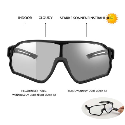 ROCKBROS Photochrome Sonnenbrille Fahrradbrille UV400 - Schutz Unisex (Fahrradbrille) kaufen bei Linkreich – Jetzt entdecken!