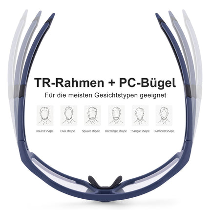 ROCKBROS Photochrome Sonnenbrille für Outdoor-Aktivitäten Unisex