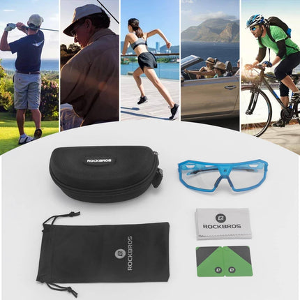 ROCKBROS Photochrome Sonnenbrille UV400 - Schutz Fahrradbrille Unisex Blau (Fahrradbrille) kaufen bei Linkreich – Jetzt entdecken!
