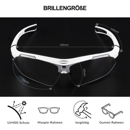 ROCKBROS Photochromic Sportbrillen Mit Austauschbarem Elastischem Stirnband