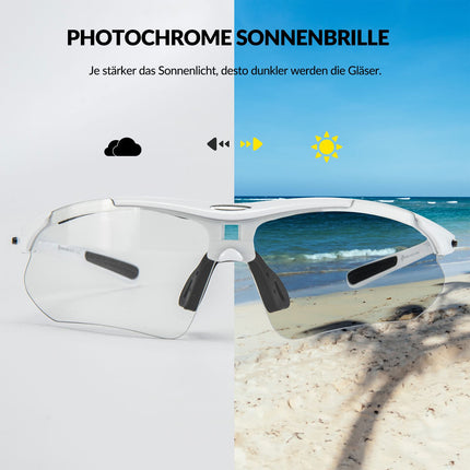 ROCKBROS Photochromic Sportbrillen Mit Austauschbarem Elastischem Stirnband (Fahrradbrille) kaufen bei Linkreich – Jetzt entdecken!
