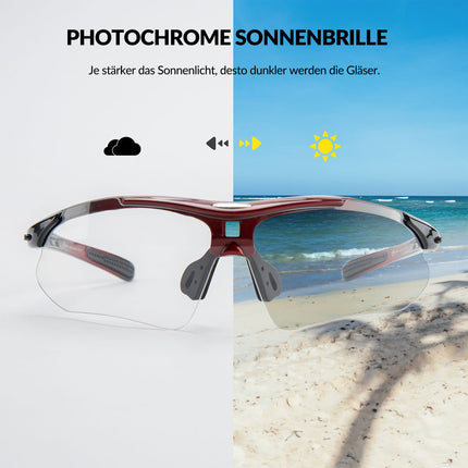 ROCKBROS Photochromic Sportbrillen Mit Austauschbarem Elastischem Stirnband (Fahrradbrille) kaufen bei Linkreich – Jetzt entdecken!
