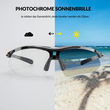 ROCKBROS Photochromic Sportbrillen Mit Austauschbarem Elastischem Stirnband (Fahrradbrille) kaufen bei Linkreich – Jetzt entdecken!