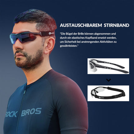 ROCKBROS Photochromic Sportbrillen Mit Austauschbarem Elastischem Stirnband (Fahrradbrille) kaufen bei Linkreich – Jetzt entdecken!