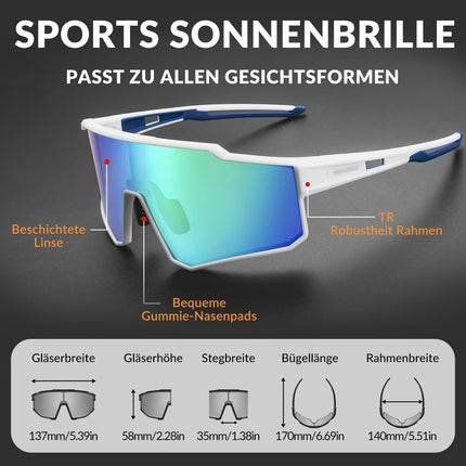 ROCKBROS Polarisiert Fahrradbrille Sport Sonnenbrille für Outdoorsport