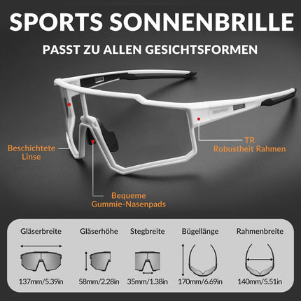 ROCKBROS Polarisiert Fahrradbrille Sport Sonnenbrille für Outdoorsport