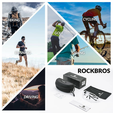ROCKBROS Polarisiert Fahrradbrille Sport Sonnenbrille für Outdoorsport