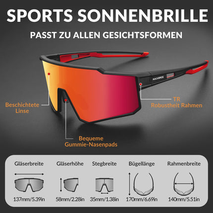 ROCKBROS Polarisiert Fahrradbrille Sport Sonnenbrille für Outdoorsport (Fahrradbrille) kaufen bei Linkreich – Jetzt entdecken!