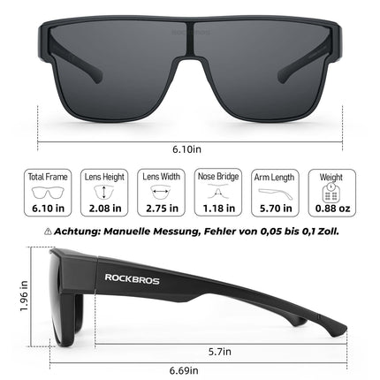 Polarisierte Unisex OTG Fahrrad-Überbrille für Kurzsichtige