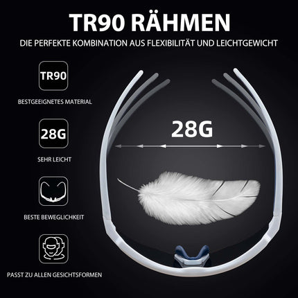 Polarisierte Fahrradbrille mit 4 Wechselgläsern