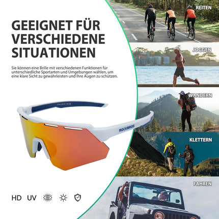 ROCKBROS Polarisierte Fahrradbrille mit 4 Wechselgläser (Fahrradbrille) kaufen bei Linkreich – Jetzt entdecken!