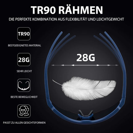 ROCKBROS Polarisierte Fahrradbrille mit 4 Wechselgläser (Fahrradbrille) kaufen bei Linkreich – Jetzt entdecken!