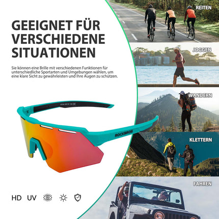 ROCKBROS Polarisierte Fahrradbrille mit 4 Wechselgläser (Fahrradbrille) kaufen bei Linkreich – Jetzt entdecken!