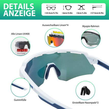 ROCKBROS Polarisierte Fahrradbrille mit 4 Wechselgläser (Fahrradbrille) kaufen bei Linkreich – Jetzt entdecken!
