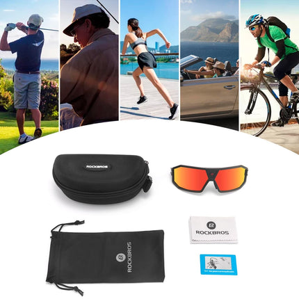 ROCKBROS Polarisierte Sonnenbrille Fahrradbrille Unisex Schwarz - Rot (Fahrradbrille) kaufen bei Linkreich – Jetzt entdecken!