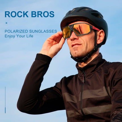 ROCKBROS Polarisierte Sonnenbrille Fahrradbrille Unisex Schwarz - Rot (Fahrradbrille) kaufen bei Linkreich – Jetzt entdecken!