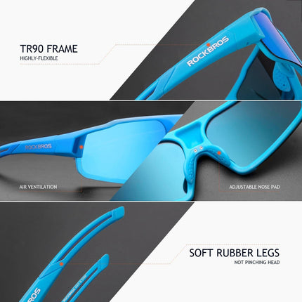 ROCKBROS polarisierte Sonnenbrille mit UV400 Schutz Hellblau Unisex (Fahrradbrille) kaufen bei Linkreich – Jetzt entdecken!