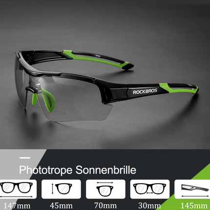 ROCKBROS Radbrille Sonnenbrille Halbrahmen Photochromatische Brille