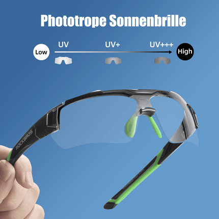 ROCKBROS Radbrille Sonnenbrille Halbrahmen Photochromatische Brille