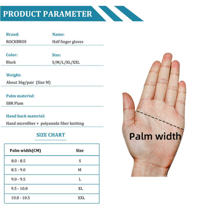 ROCKBROS Radsport Halbfingerhandschuhe Universal Trainingshandschuhe (Fahrradhandschuhe) kaufen bei Linkreich – Jetzt entdecken!