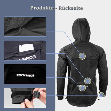 ROCKBROS Radsport Regenjacke Herren Wasserabweisend Leicht Fahrradjacke (Fahrradjacke) kaufen bei Linkreich – Jetzt entdecken!