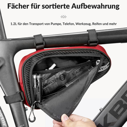 ROCKBROS Rahmentasche wasserdicht Dreieckstasche für MTB & Rennräder 1,2L (Fahrradtaschen) kaufen bei Linkreich – Jetzt entdecken!