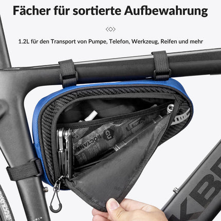 ROCKBROS Rahmentasche wasserdicht Dreieckstasche für MTB & Rennräder 1,2L (Fahrradtaschen) kaufen bei Linkreich – Jetzt entdecken!