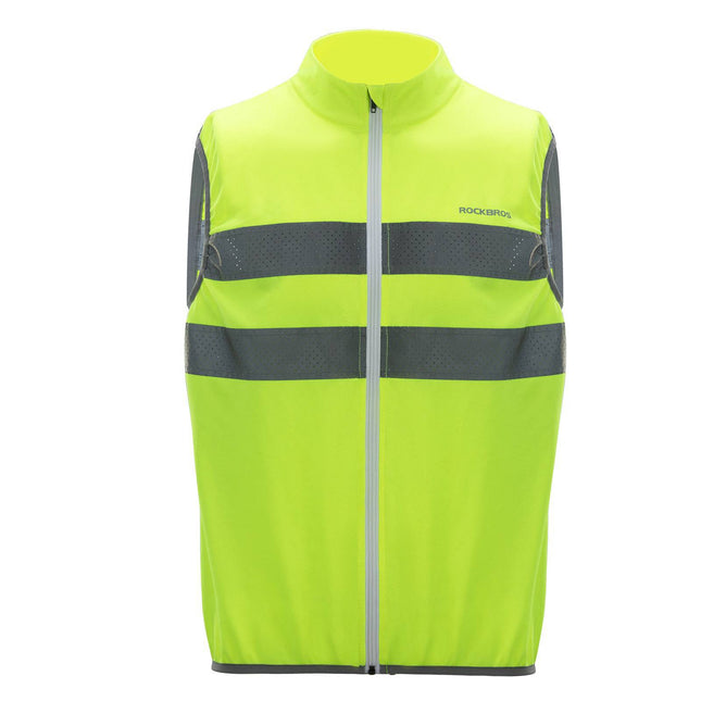ROCKBROS Reflektierende Weste Reiten Sicherheitsweste Fluoreszierend Grün (Fahrradjacke) kaufen bei Linkreich – Jetzt entdecken!