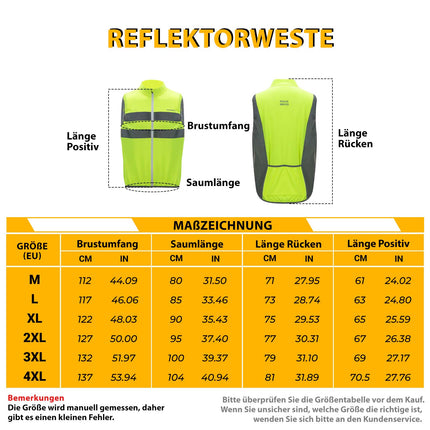 ROCKBROS Reflektierende Weste Reiten Sicherheitsweste Fluoreszierend Grün (Fahrradjacke) kaufen bei Linkreich – Jetzt entdecken!